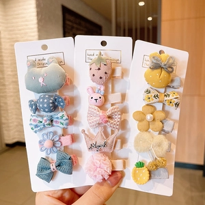 Set di 17 fermagli per capelli per bambine in rosa e blu con fiocchi e motivi animali