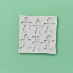 6-cavity Christmas gingerbread man silicone mold for DIY baking and cake decoration