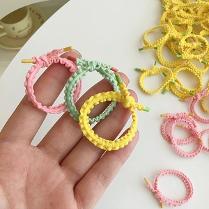 Colorful elastic hair ties with woven texture and comfortable knot design for kids