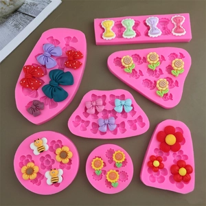 Sunflower Bee Bowknot Flower Silicone Mold For Baking Cake Decoration DIY Aromatherapy Plaster Craft