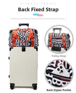 Travel bag with back luggage strap and hidden zipper pocket for suitcases