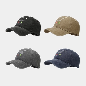 Washed Cotton Baseball Cap Creative Incoming Call Money Jesus Pattern Retro Distressed Sun Shade Dad Hat For Men Women