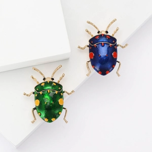 Alloy Enamel Beetle Insect Brooch Pin Ladybug Colorful Fashion Jewelry Creative Lapel Pin For Women Men
