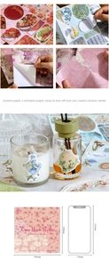 Dettaglio dell'album di adesivi floreali vintage con texture di carta per scrapbooking