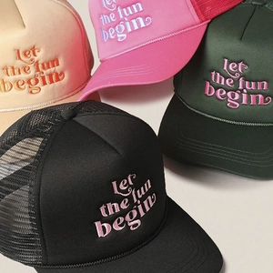 Trucker Hat Mesh Back Baseball Cap Letter Embroidery Let The Fun Begin Adjustable Snapback Breathable Sun Hat