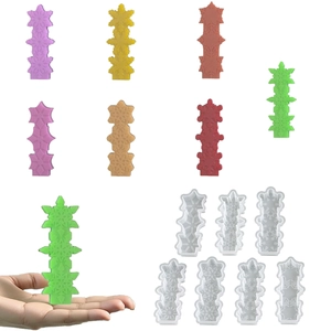 Snowflake Silicone Mold Multi-Cavity Strip For DIY Candle Making Resin Crafts Gypsum Ornament Baking Tool Holiday Decor