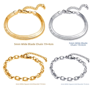Détail du bracelet chaîne serpent 5mm et chaîne à maillons O 6mm en or et argent
