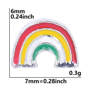 Rainbow weather charm for floating locket with detailed size and weight dimensions