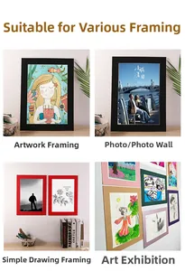 Detail showing colorful creative paper mats for framing children's drawings and artwork
