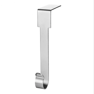 Polished silver metal fireplace stocking holder hook with heavy duty design