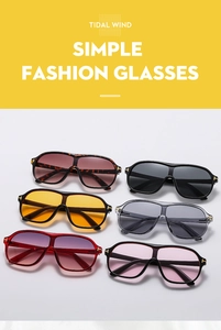 Detailed collection of oversized sunglasses featuring six stylish frame colors with T hinges