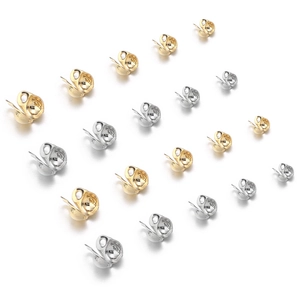Golden and silver stainless steel bead chain connectors for DIY jewelry making