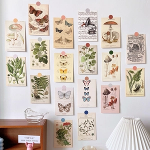 Vintage Botanical Butterfly Mushroom Decorative Cards Aesthetic Wall Decor Collage Kit Postcards Cardstock