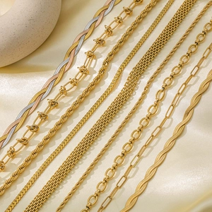Fashion Layered Necklaces For Women Stainless Steel Snake Chain Herringbone Twisted Rope Paperclip Link Minimalist Jewelry