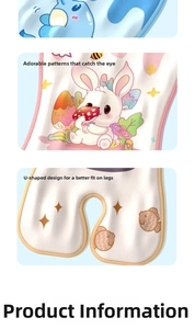 Detail of U-shaped crotch design on breathable stroller cooling pad for infant comfort