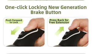 Detail view of the one-button brake system for retractable dog leash showing lock and release