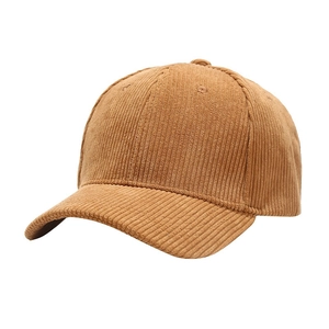 Classic corduroy baseball cap in camel brown shown from a 45-degree angle