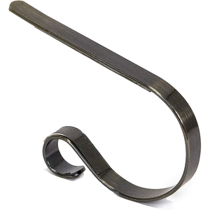 Polished bronze metal Christmas stocking holder with non-slip mantel hook for fireplace