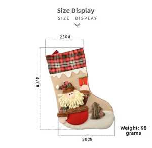 Size display for Christmas stocking with 47cm height, 23cm top width, and 30cm bottom length