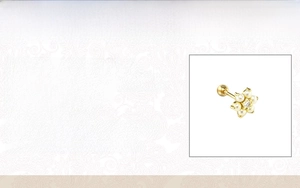 Detailed view of S925 sterling silver pearl earring with cubic zirconia and 18k gold plating