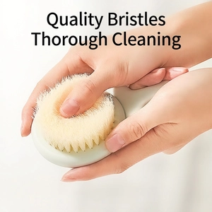 Flower shaped long handle bath brush with soft bristles for deep back cleaning