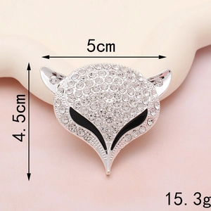 Detailansicht des Fuchskopf-Strass-Anhängers mit Maßen 5cm Breite und 4,5cm Höhe