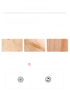 Detail view showing natural beech wood textures and maintenance guide for the cat paw opener
