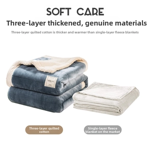 Detailed comparison of three-layer padded milk fleece blanket with thick sherpa lining