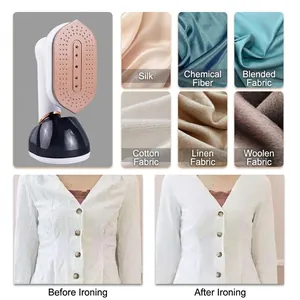Portable handheld steam iron for multiple fabrics with before and after results