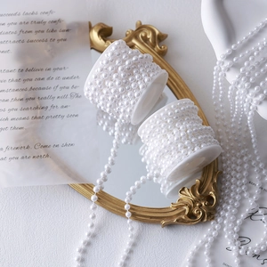 Christmas Beaded Garland Faux Artificial Pearl Star Heart Chain DIY Wedding Party Decoration Iridescent Crystal String Ornament