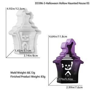 Abmessungen der Silikonform für Halloween-Geisterhaus Kerzenhalter zum Selbermachen
