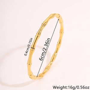 Specifiche dettagliate delle dimensioni del bracciale in acciaio al titanio dorato a bambù