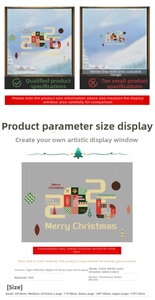 Size chart for PVC Christmas static window stickers with UV digital printing specifications