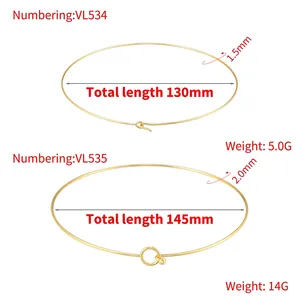 Polished minimalist gold stainless steel circular neck collar necklace in two sizes