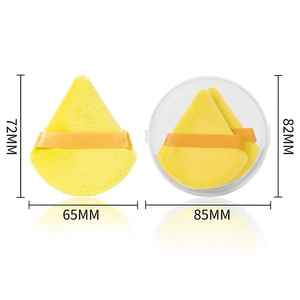 Set di piumini da cipria a triangolo con custodia e misure precise dettagliate