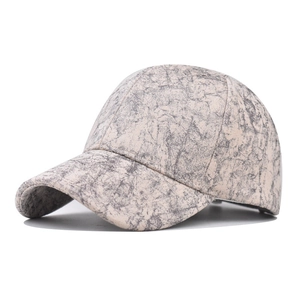 Baseball Cap Cotton Linen Marbled Print Adjustable Curved Brim Outdoor Sun Hat For Men Women Fashion Streetwear
