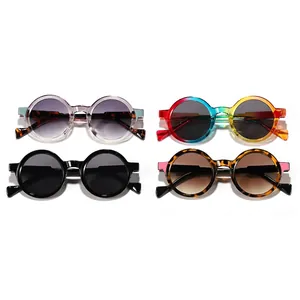 Vintage round frame sunglasses in multiple colors for women fashion outdoor wear