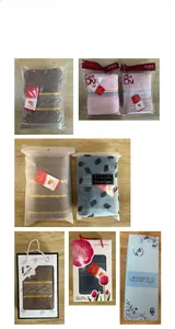 Detail view of cotton towels in single OPP bag frosted bag and single gift box packaging