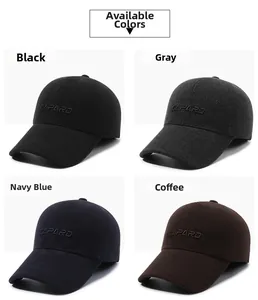 Winter baseball caps in four colors featuring CAPARD embroidery and wool blend texture