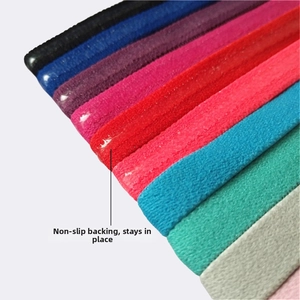 Detail of non-slip silicone strip on colorful elastic sports headbands for yoga and fitness