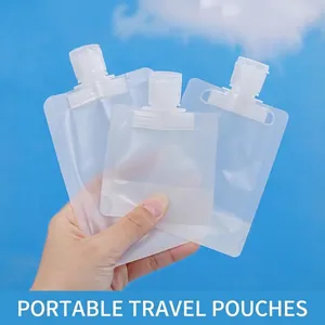 Portable Travel Squeeze Pouch Refillable Plastic Leak Proof For Shampoo Lotion Body Wash Toiletries Organizer