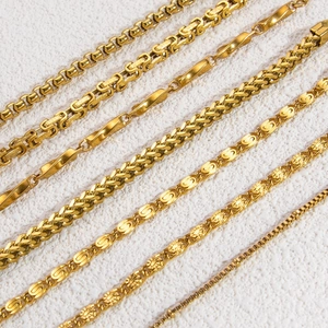 Various 18K gold plated stainless steel chain bracelets for women in different link styles