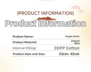 Size and material specifications for Pink Angel Bear plush toy with 3D PP cotton filling