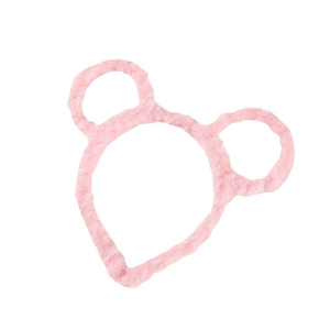 Pink plush bear ear headband with glowing spring design for creative kids hair accessories