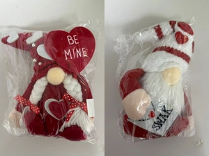 Detail of Valentine's Gnomes featuring Be Mine heart and SWAK envelope accessories