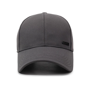 Dark grey baseball cap for men with high-quality twill fabric and metal accent