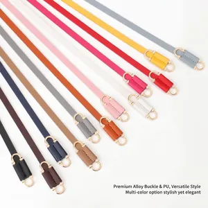 Thin PU leather belts for women in various colors with elegant golden alloy buckles