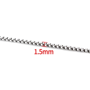 High-quality 1.5mm stainless steel square box chain for DIY necklace jewelry making