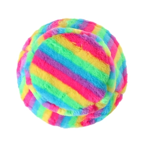 Bob en fausse fourrure arc-en-ciel pour femme avec peluche douce et chaude pour l'hiver