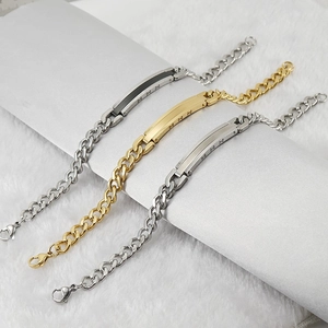 Bracelets gourmette minimalistes en acier inoxydable en or argent et argent noir pour hommes